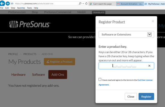 Studio One activation