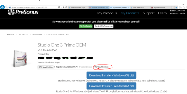 Download the proper Studio One version