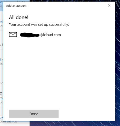 Account created successfully but ...