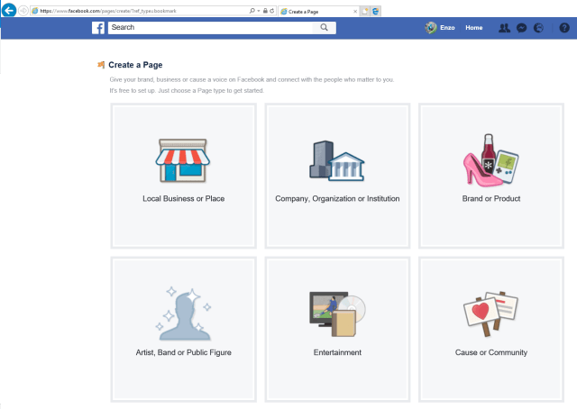 New Facebook Page creation (2) - Community one