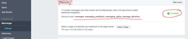 After the Save and Verify, the green Complete is displayed if everything is set properly.