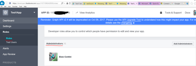 The owner of a Facebook App is automatically set with the <em>Administrator</em> rights so I he can try the App even though it is not reviewed