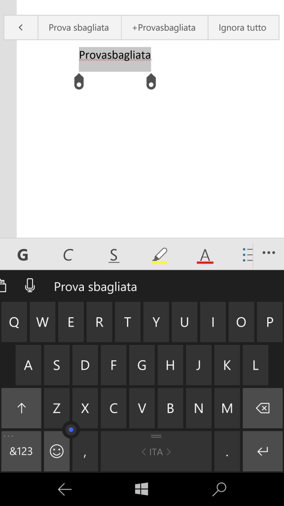 Add a wrong word using the popup menu available in Word (+Parolasbagliata)