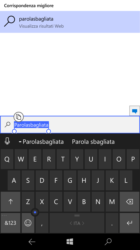 Delete a word available in the custom dictionary from Cortana (-Parolasbagliata)