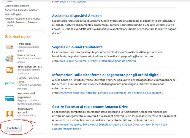 Come contattare telefonicamente o via chat un assistente Amazon (2)