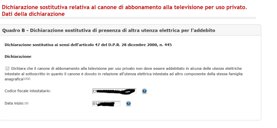 Wizard per l'inoltro dei dati della dichiarazione (passo 3)