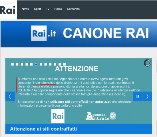 Sezione di accesso alla Dichiarazione (nella homepage del VECCHIO portale) (2)