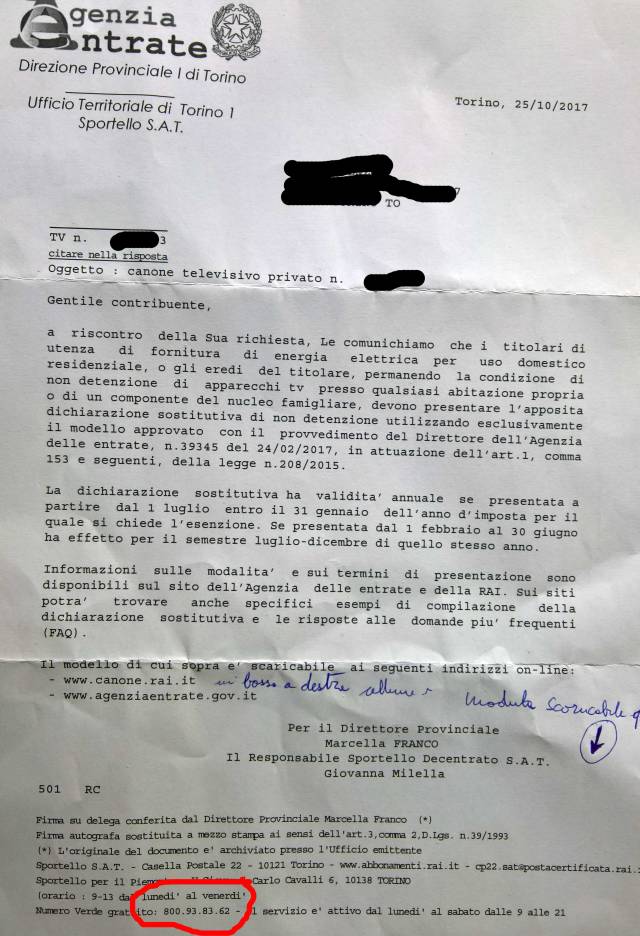 Comunicazione dell'Agenzia delle entrate ... assai criptica!! :-(