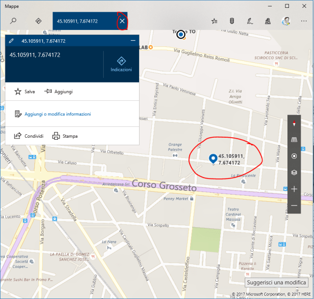 Find a place knowing its GPS coordinates - PC/tablet (2)