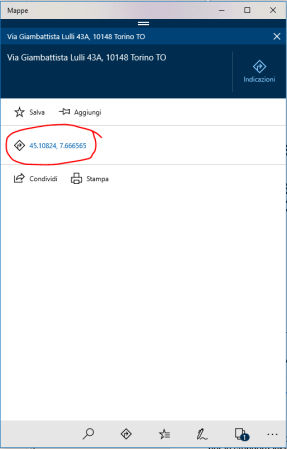 GPS coordinates of a chosen point on the map (2) - PC/tablet (small window size)
