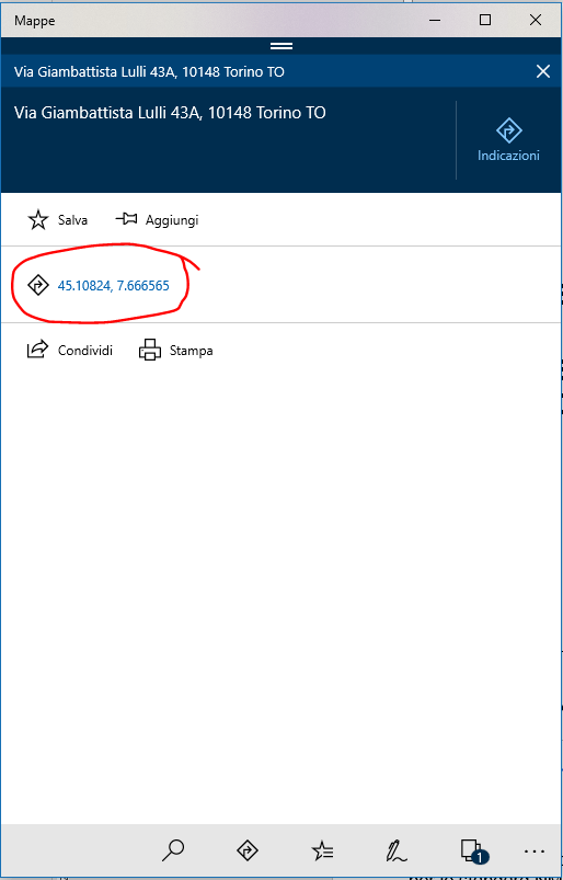 GPS coordinates of a chosen point on the map (2) - PC/tablet (small window size)
