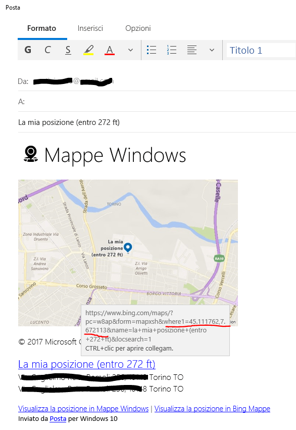 GPS coordinates of your current position (2) - PC/tablet