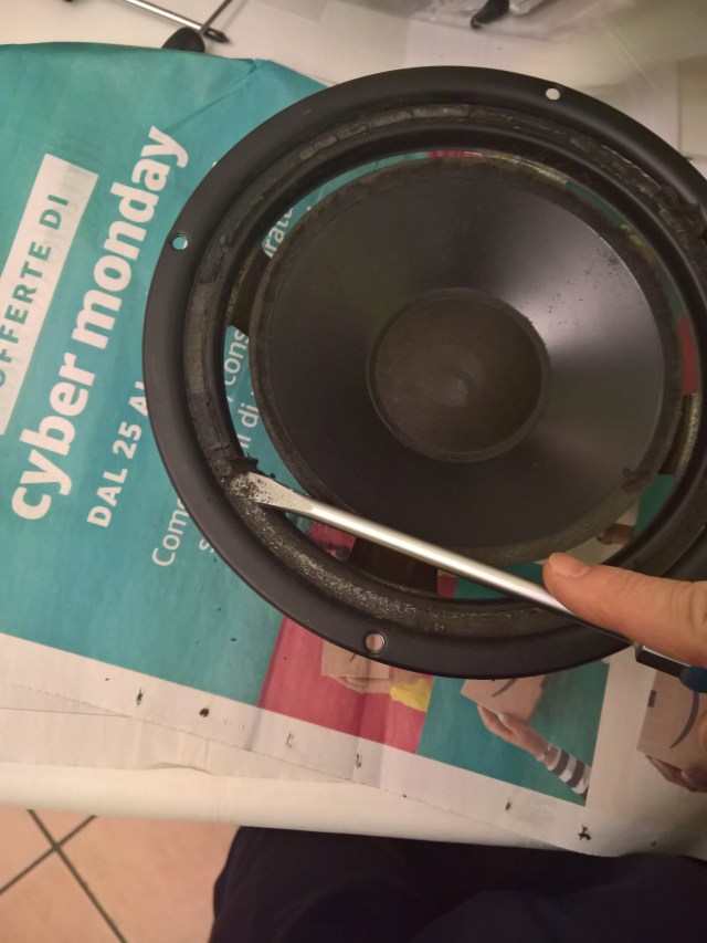 Remove the old foam with a screwdriver and fingers