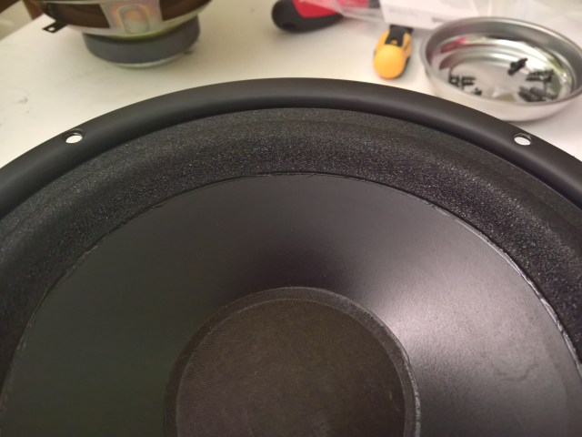 The new foam properly attached to the woofer