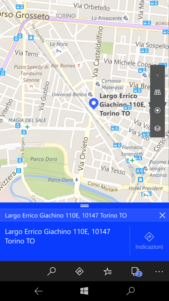 GPS coordinates of a chosen point on the map (1) - Smartphone