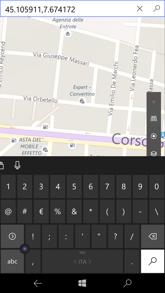 Find a place knowing its GPS coordinates - smartphone (1)