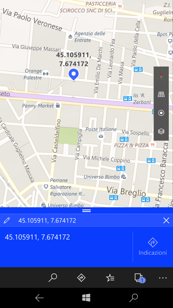 Find a place knowing its GPS coordinates - smartphone (2)